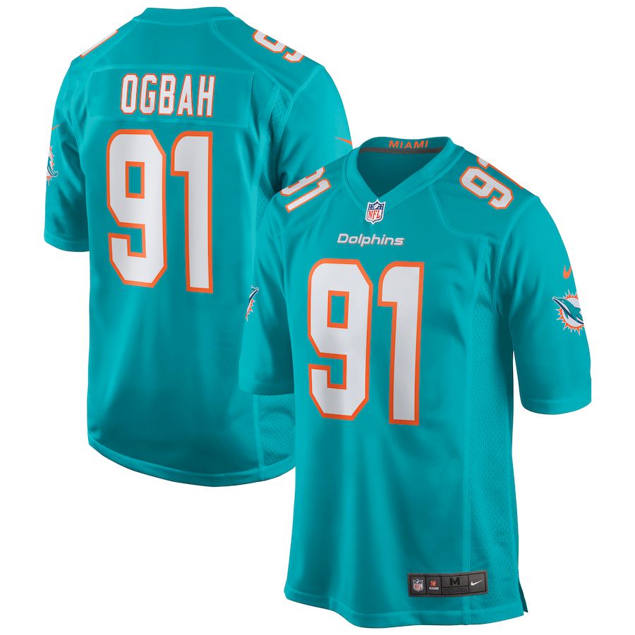 Men Miami Dolphins 91 Emmanuel Ogbah Nike Green Game NFL Jersey